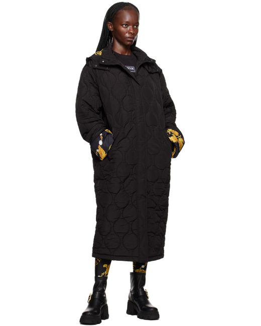 Versace Black Chain Couture Puffer Coat