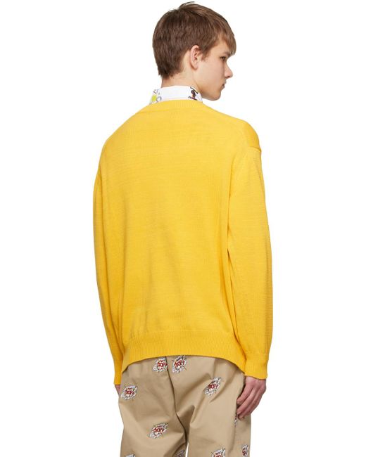 Junya Watanabe Yellow Graphic Sweater for men