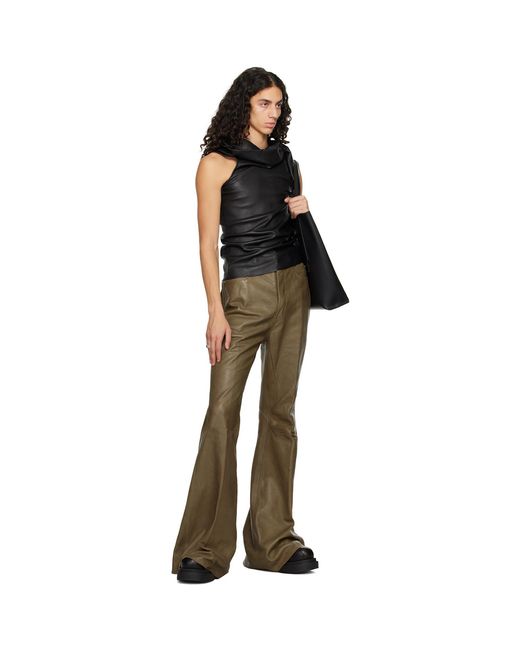 Rick Owens Brown Porterville Bolan Leather Pants for men