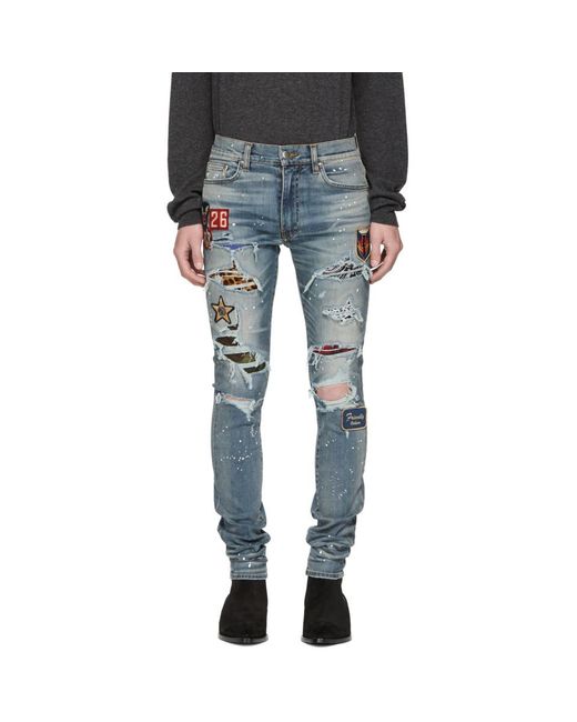 Amiri Indigo Paint Splatter Jeans, $752, SSENSE