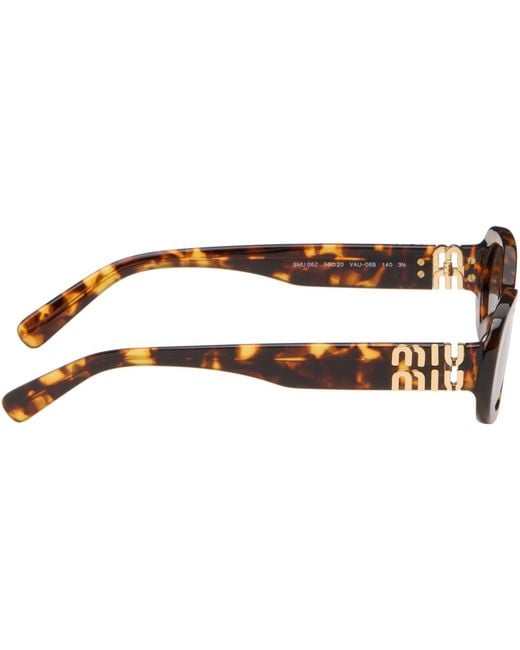 Miu Miu Brown 'Miu Glimpse' Sunglasses