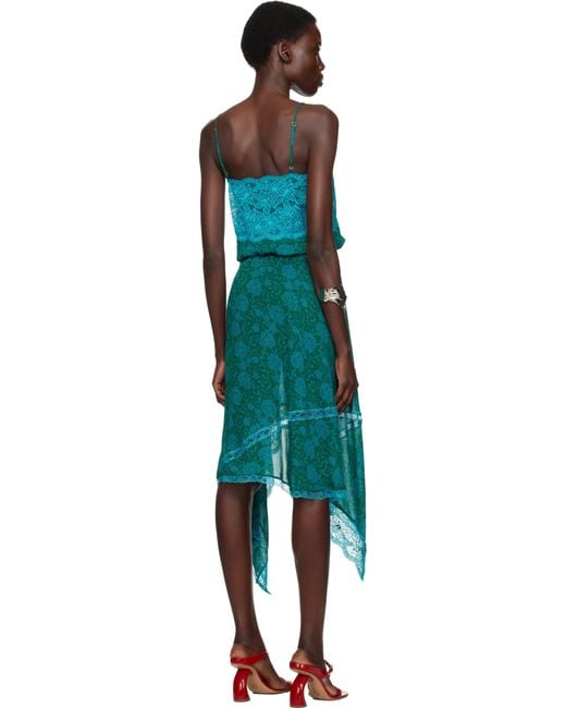 Dries Van Noten Black Asymmetrical Slip Midi Dress