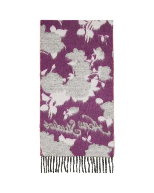 Acne Multicolor Fringed Wool Scarf for men