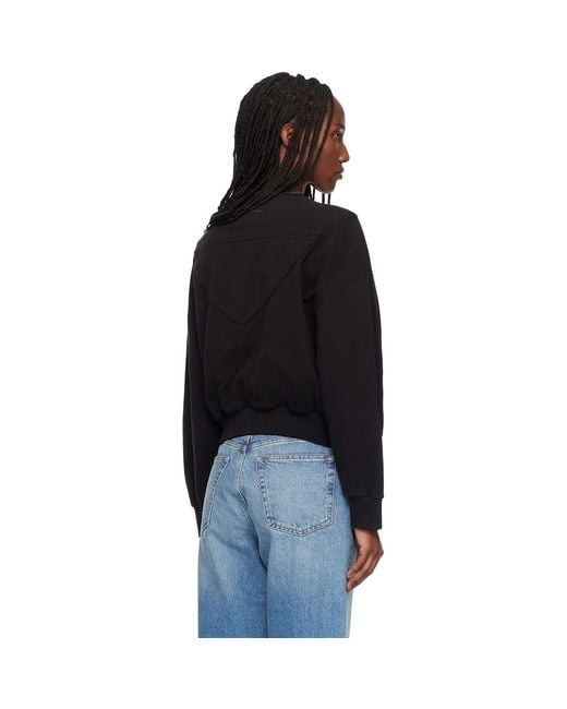 MM6 by Maison Margiela Black Unbrushed Cotton Sweatshirt