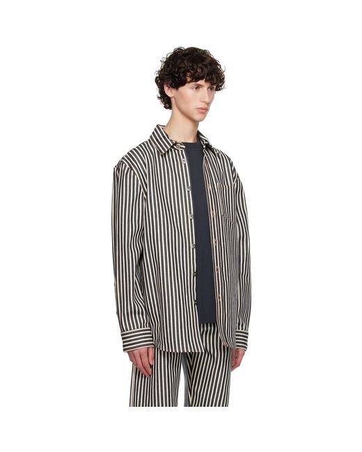 Bottega Veneta Black Off- Striped Shirt for men