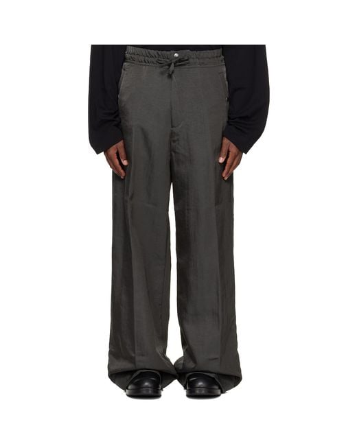 Dries Van Noten Black Loose Nylon Trousers for men