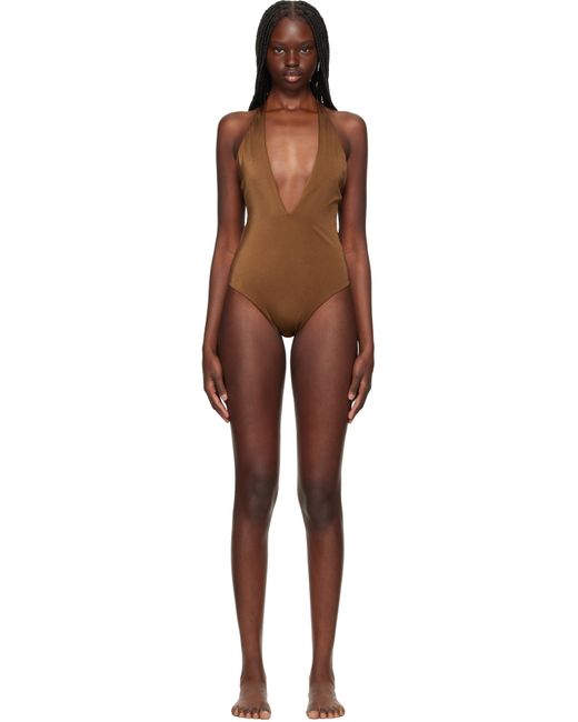Versace Black Tex Rodi Modulo Spilla Swimsuit