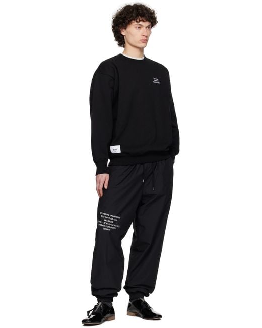 (w)taps Black Wut Sweater for men
