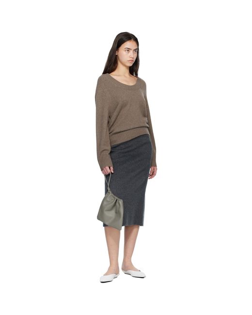 Loulou de Saison Brown Baji U Neck Cashmere Sweater