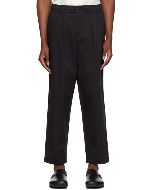 Pantalon noir à plis Universal Works pour homme en coloris Black