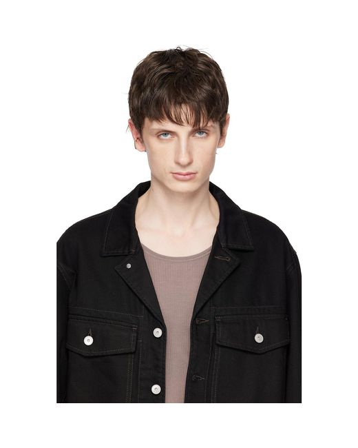 Lemaire Black Long Drop Ear Cuff for men