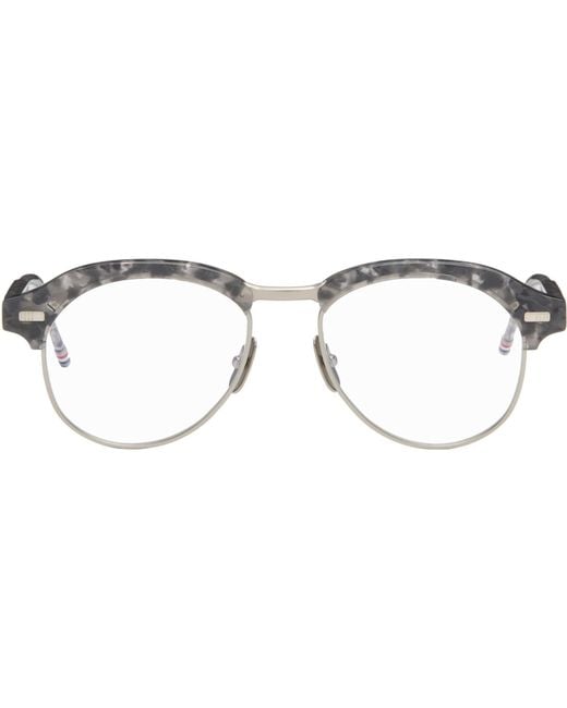 Thom Browne Brown Acetate & Titanium Pilot Glasses for men