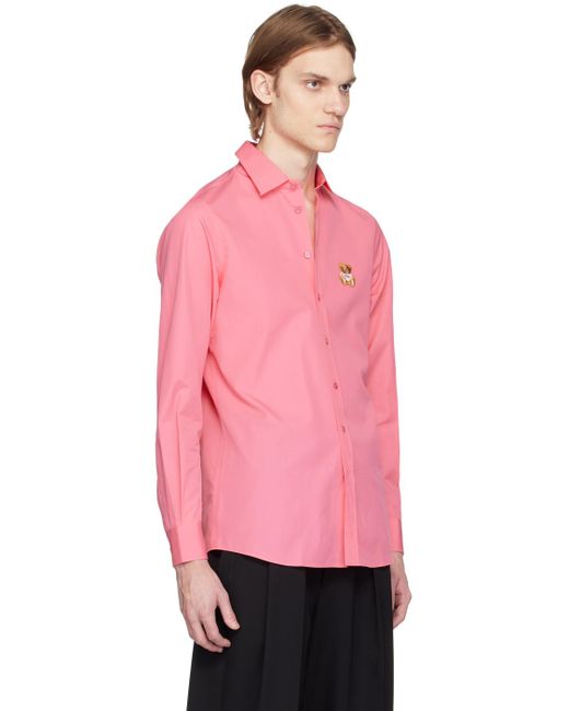 Moschino Pink Patch Shirt for men
