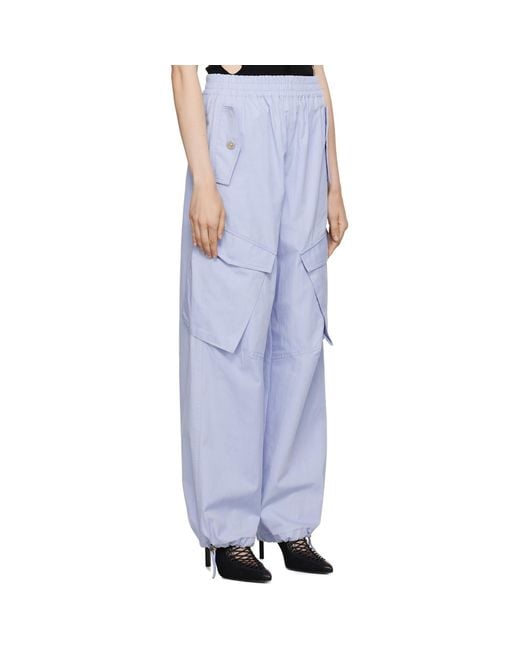 Dion Lee Blue Snap Cargo Trousers