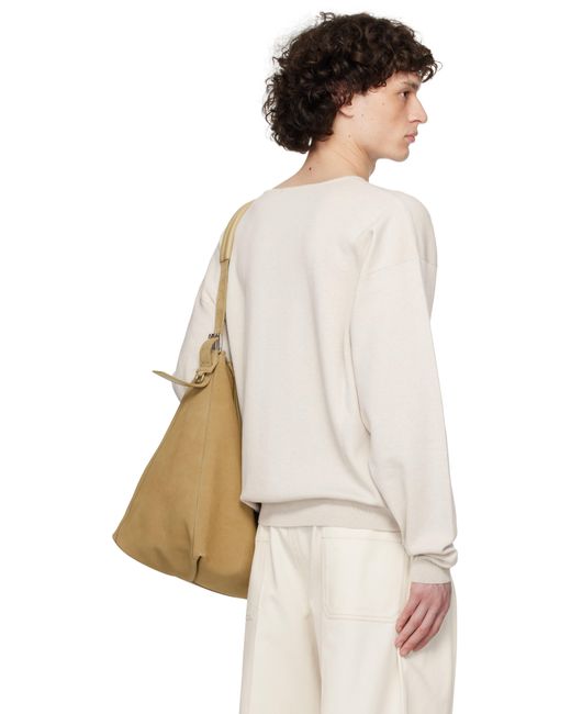 【関税込み】LEMAIRE オフホワイト リブ 長袖Tシャツ メンズ Lemaire オフホワイト リブ 長袖スウェットシャツ