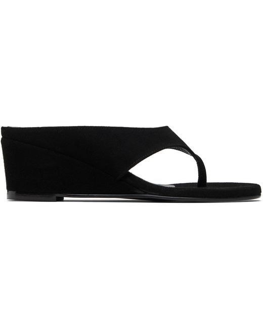 LE17SEPTEMBRE Black Suede Wedge Heeled Sandals