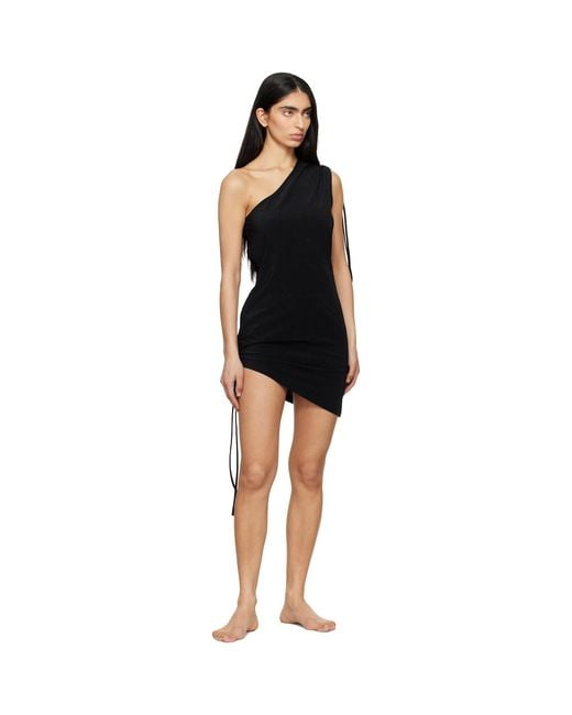 Balmain Black Silhouette Shift Cover-Up Dress