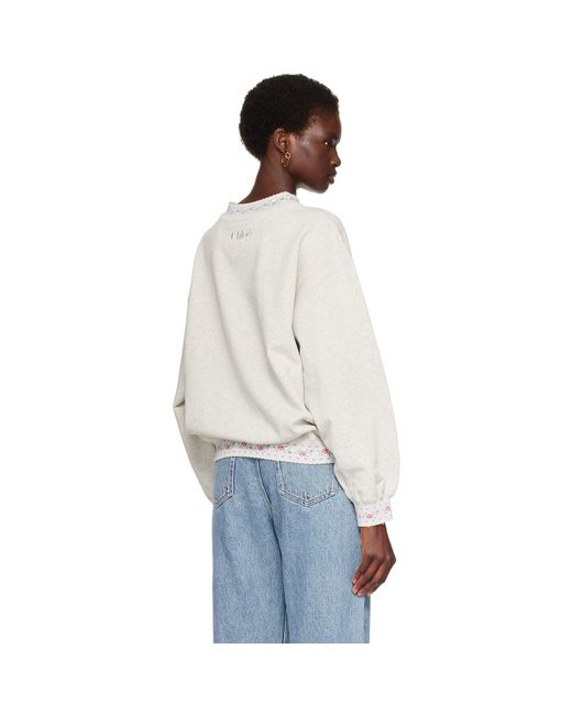 Pull Molletonné Gris En Coton Chloé en coloris White