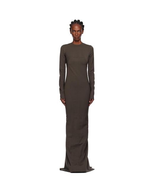 Rick Owens Black Concordians Wool Mallot Maxi Dress