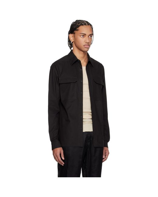 Rick Owens Black Temple Work Shirt for men