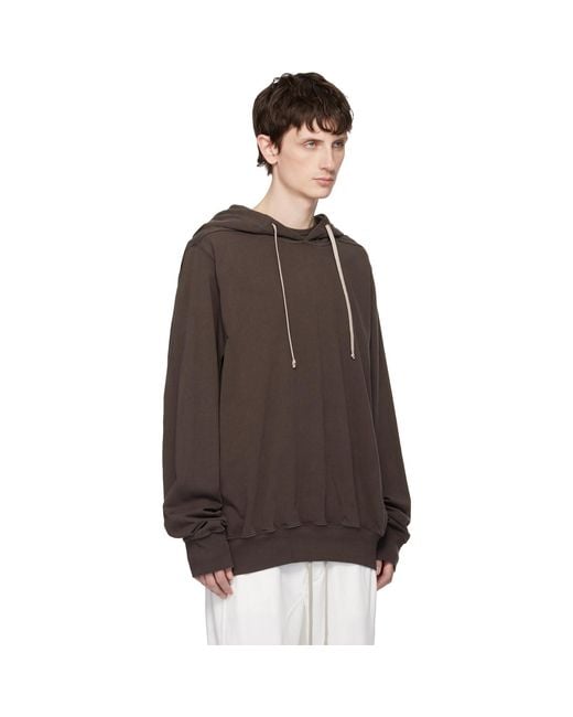 Rick Owens Brown Temple Oversized Hoodie for men
