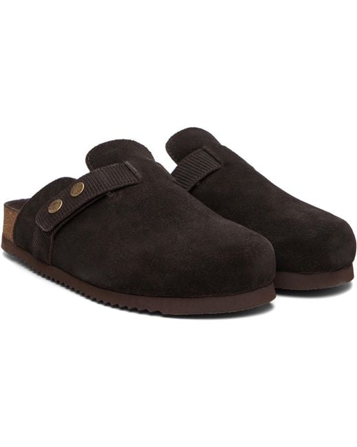 Barbour Black Bowman Suede Mule Loafers for men