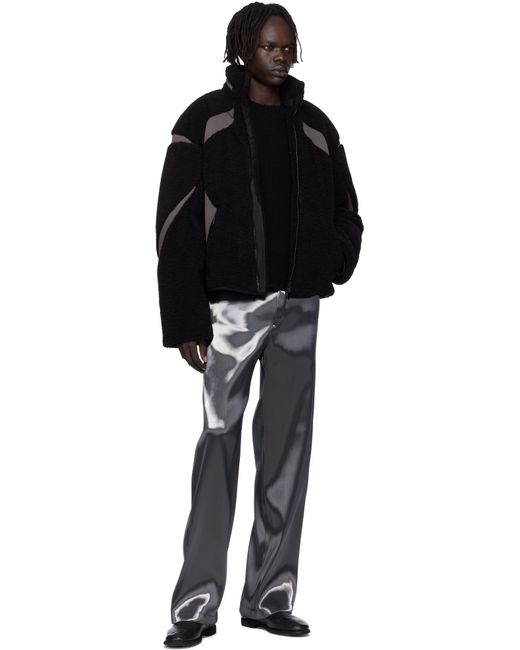HELIOT EMIL Black Custo Fleece Jacket for men