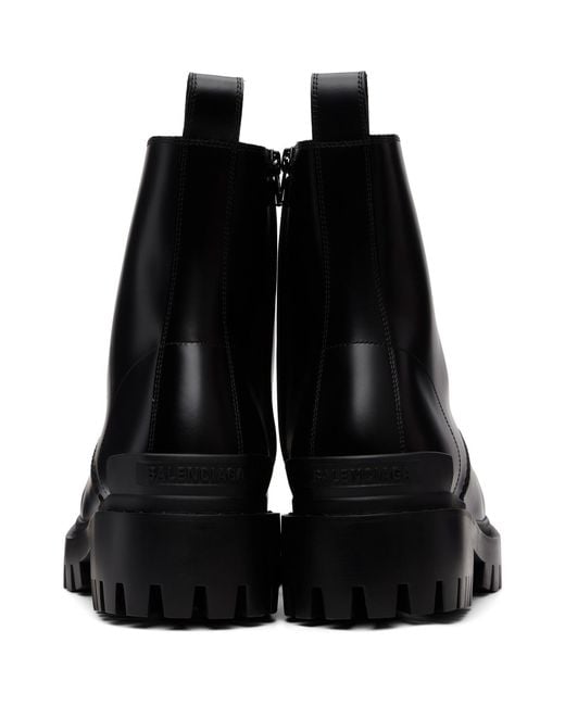 Balenciaga Black Strike Zip Boots for men