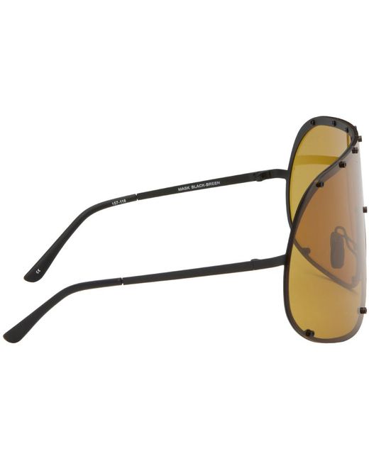 Rick Owens Black & Khaki Shield Sunglasses for men