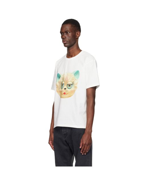 Valentino Black Cotton 'Le Chat De La Maison' Print T-Shirt for men