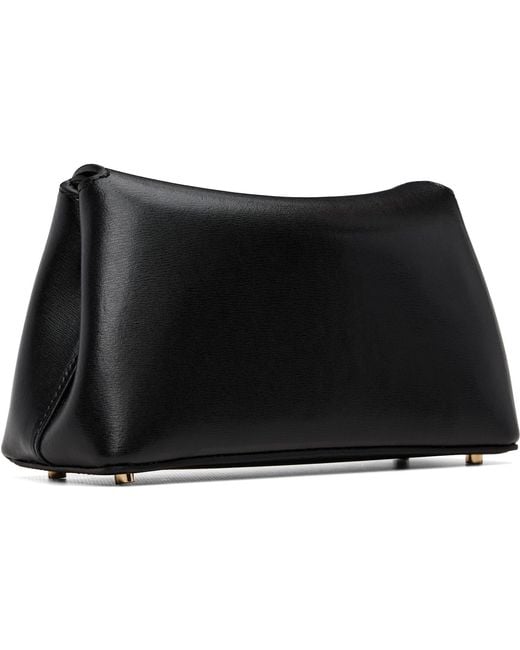 Totême Black Mini T-Lock Leather Clutch
