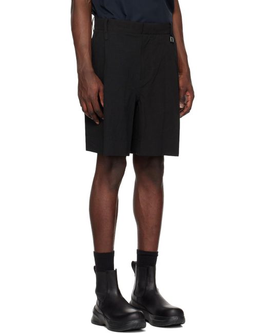 Wooyoungmi Black Pleated Shorts for men
