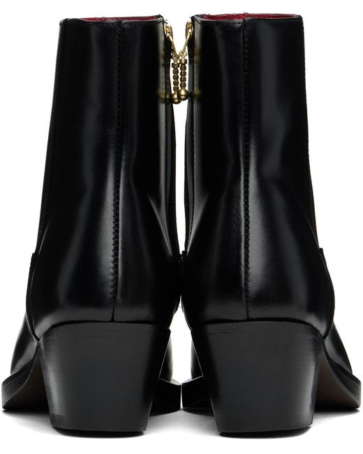 Ernest W. Baker Black Western Boots for men