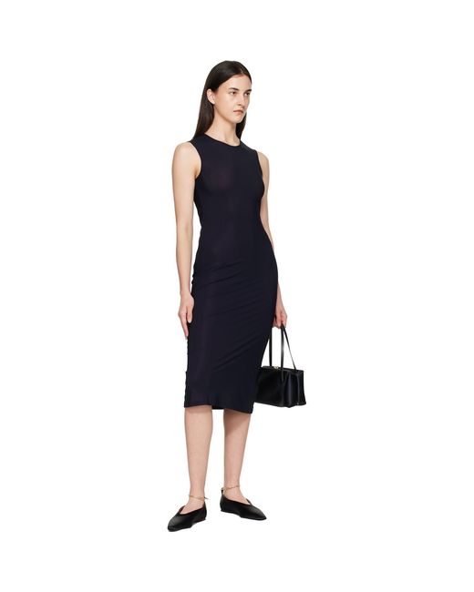 Jil Sander Blue Jersey Slip Midi Dress