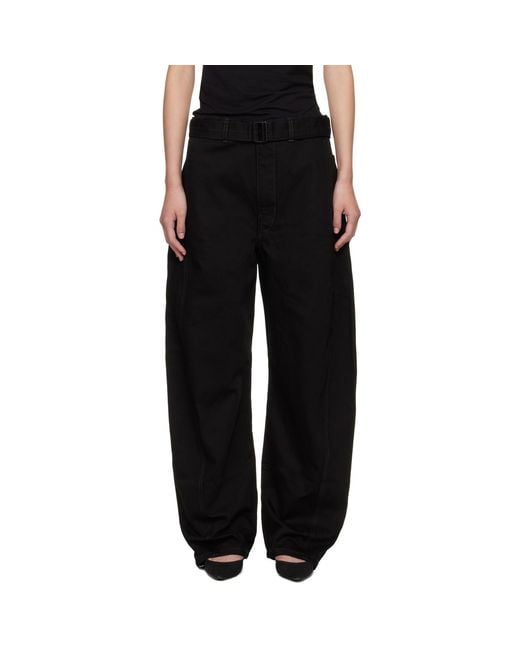 Lemaire Black Twisted Belted Jeans