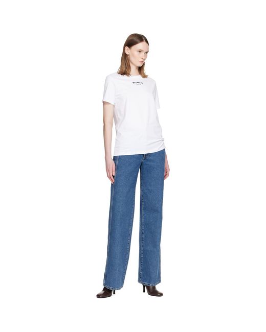Balmain Blue Straight Denim Jeans