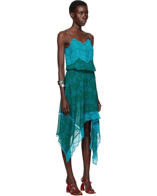Dries Van Noten Black Asymmetrical Slip Midi Dress