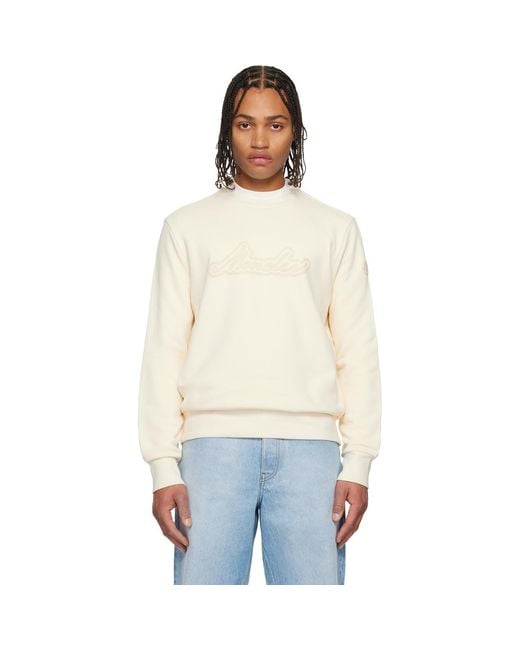 Moncler Multicolor Off- Cursive Logo Cotton Sweatshirt for men