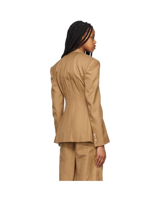 Stella McCartney Natural Tan Corset Blazer