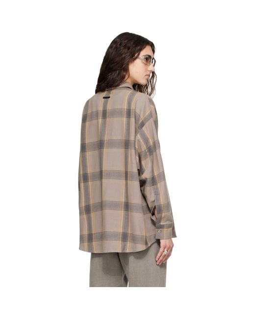 Fear Of God Brown Taupe Button Up Shirt