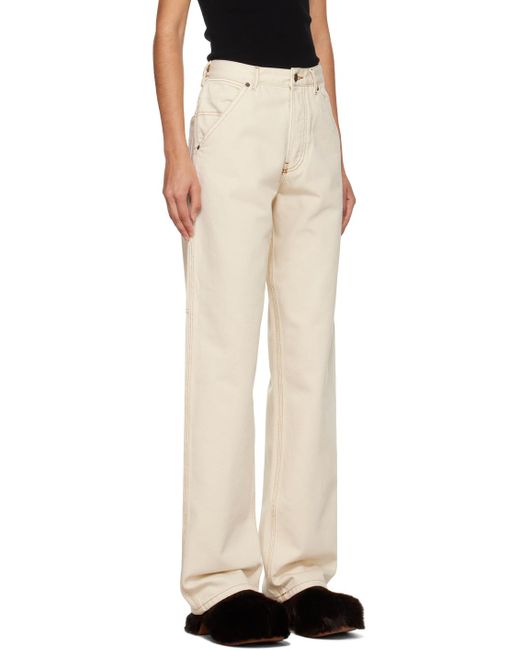 Dries Van Noten Natural Off-white Patch Pocket Jeans