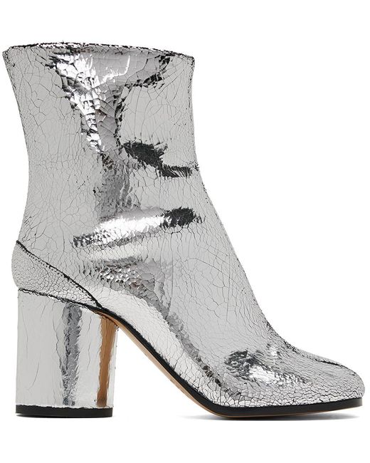 Maison Margiela Leather Tabi Mirror Boots in Grey Lyst Australia
