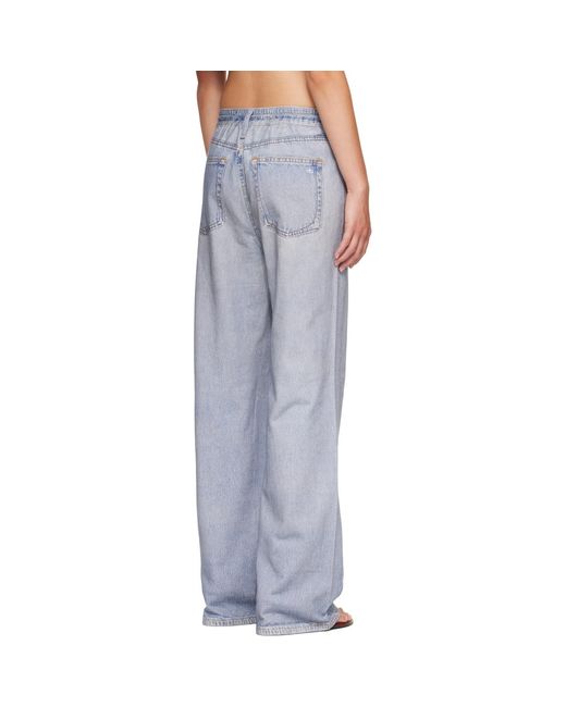 Rag & Bone Blue Miramar Drawstring Wide-Leg Trousers