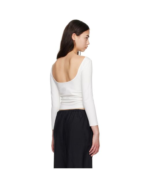 St. Agni White Soft Jersey Ballerina Long Sleeve T-Shirt