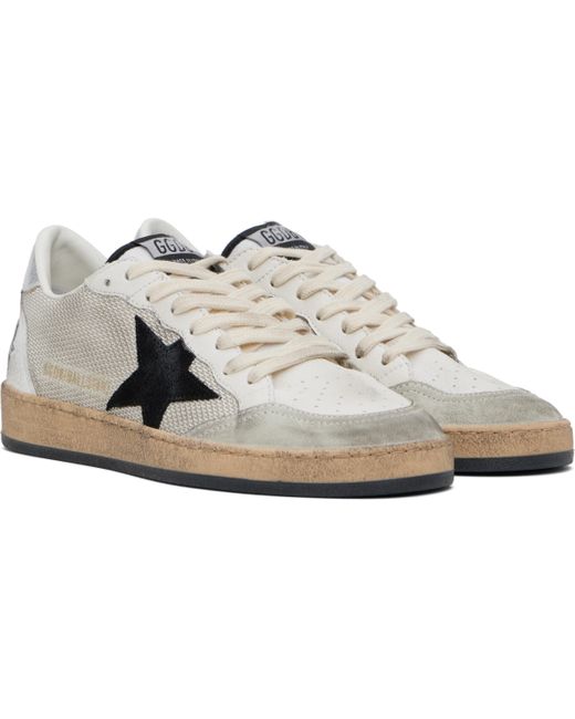 メンズ Golden Goose Deluxe Brand ホワイト＆グレー Ball Star スニーカー Black