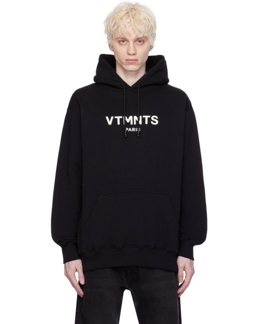 VTMNTS Black Printed Hoodie for men