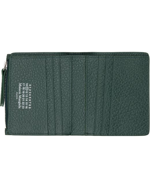 Maison Margiela Green Four Stitches Wallet for men