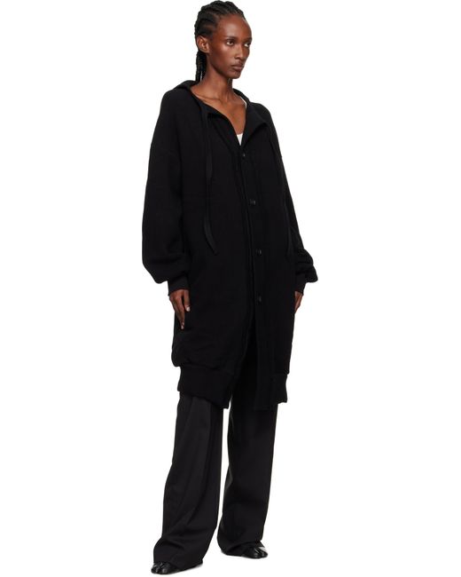 Yohji Yamamoto Black Jersey Twill Button D Cardigan