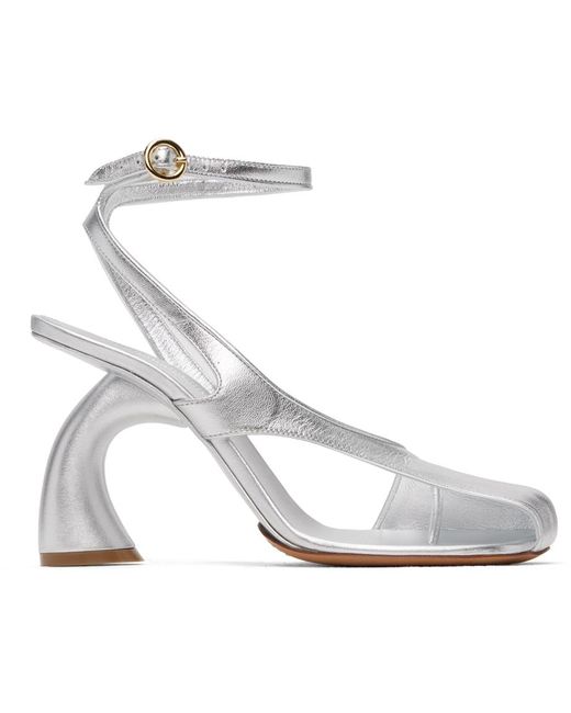 Dries Van Noten White Leather Heeled Sandals