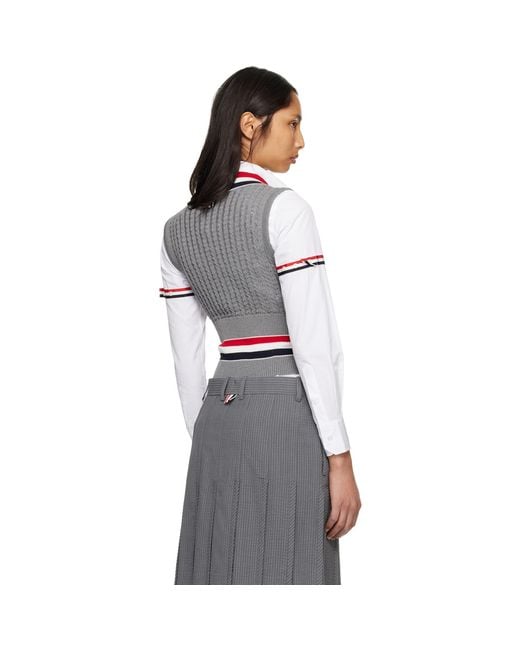 Thom Browne Multicolor Thom E Cricket Rwb Stripe Baby Ladder Cable Shrunken Vest